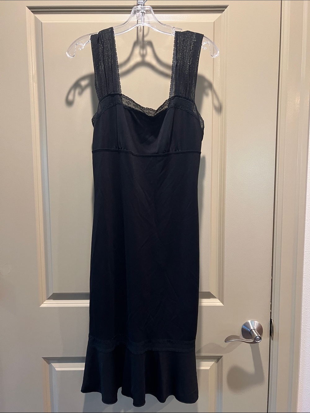 Classic Black Lace-Trim Dress